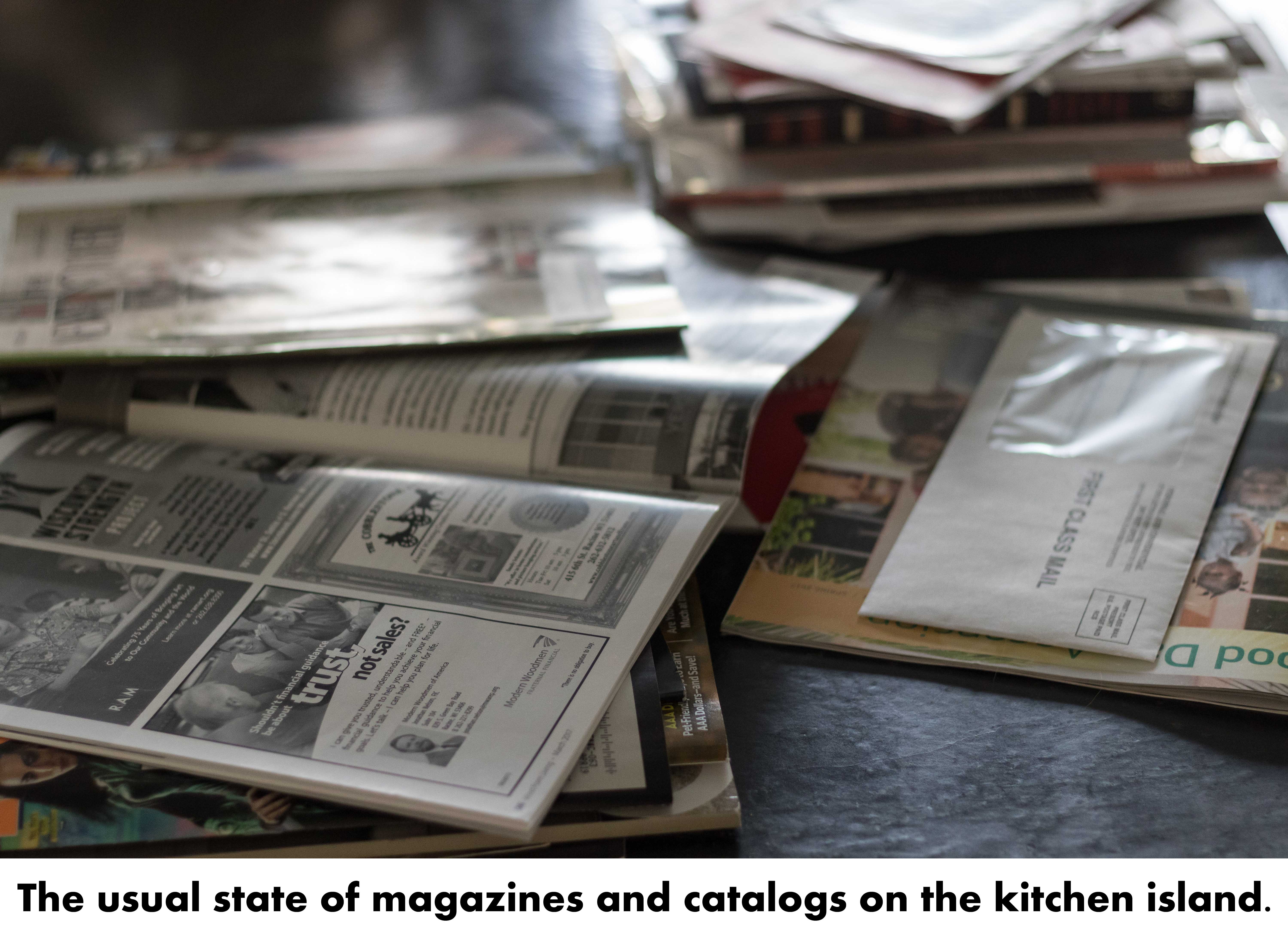 Cluttered Magazines and Catalogs