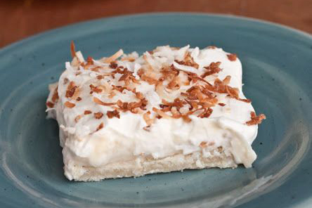 Easter Dinner Menu - Coconut Cream Pie Bars via Boys Ahoy | https://www.roseclearfield.com