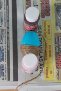 DIY Twine Wrapped Plastic Easter Eggs with Lace and Ribbon | https://www.roseclearfield.com