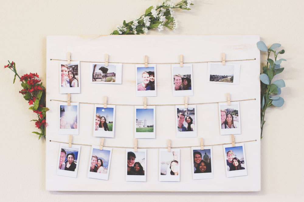 Last Minute DIY Mother's Day Gift Ideas - Clothespin Polaroid Photo Display via The Wanderful Soul | https://www.roseclearfield.com