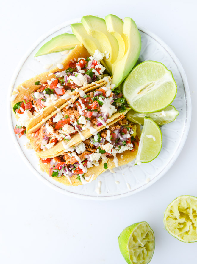 30 Days of Healthy Chicken Dinner Recipes - Easy Weeknight Chicken Tacos via How Sweet It Is | https://www.roseclearfield.com