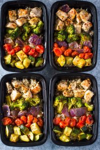 30 Days of Healthy Chicken Dinner Recipes - Healthy Roasted Chicken and Rainbow Veggies via Gimme Delicious | https://www.roseclearfield.com