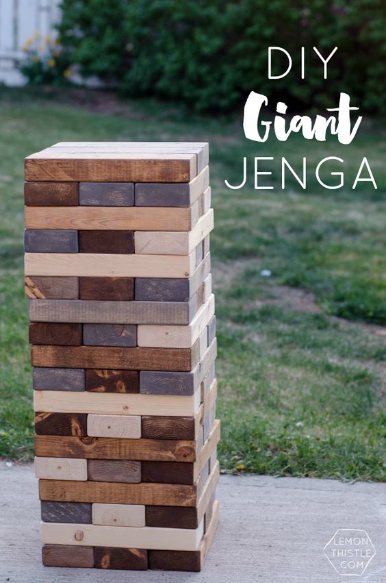 Memorial Day Inspiration - DIY Giant Jenga via Lemon Thistle | https://www.roseclearfield.com