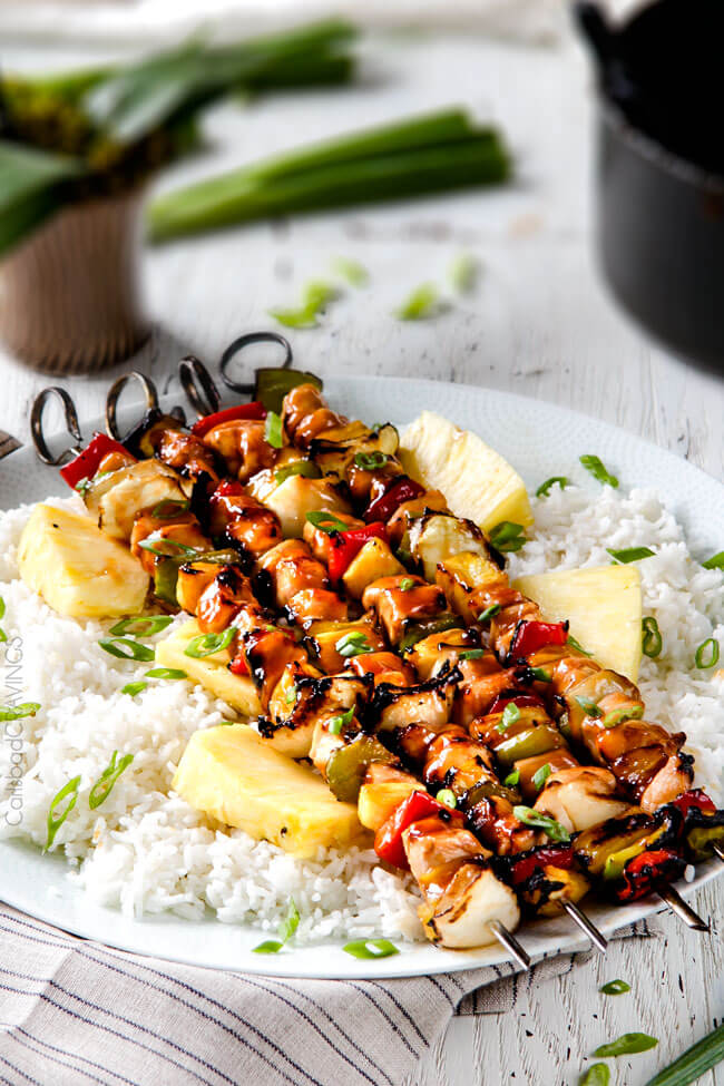 30 Days of Healthy Grilling Recipes - Hawaiian Chicken Kabobs via Carlsbad Cravings | https://www.roseclearfield.com