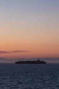 Mediterranean Cruise Boat Silhouette at Golden Hour | https://www.roseclearfield.com