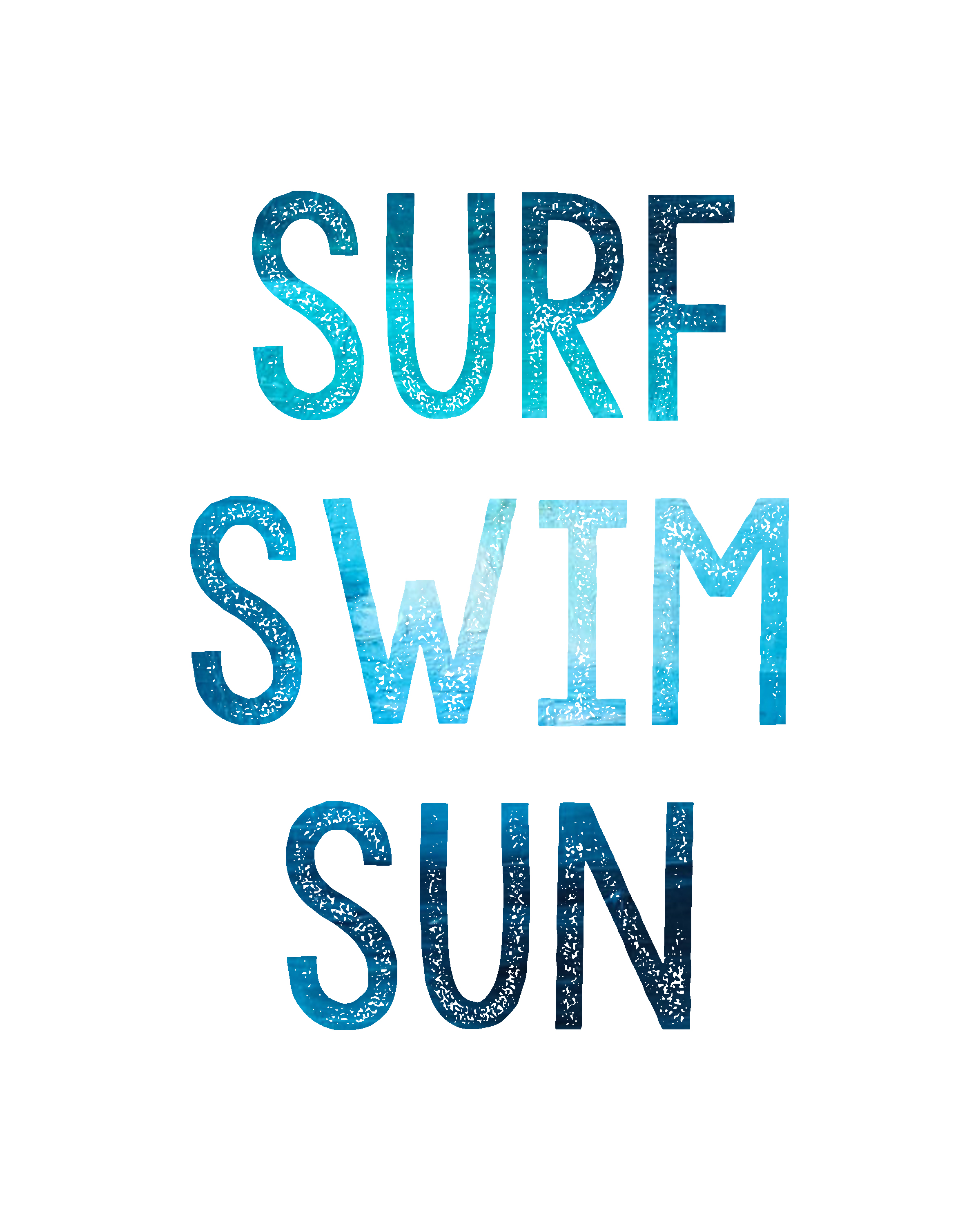 Free Summer Printables - Surf Swim Sun via Holiday Printables Blog | https://www.roseclearfield.com