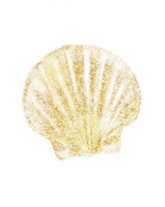 Free Summer Printables - Gold Sea Shell via Holiday Printables Blog | https://www.roseclearfield.com