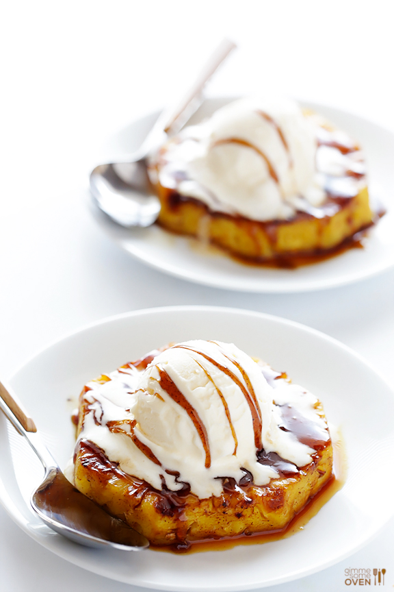 30 Days of Grilled Desserts - Easy Rum Soaked Grilled Pineapple via Gimme Some Oven | https://www.roseclearfield.com