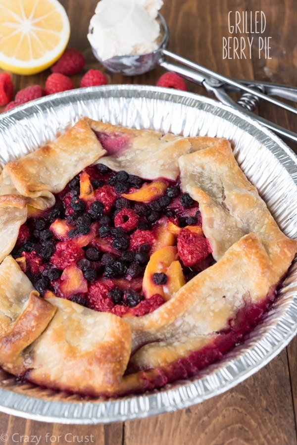 30 Days of Grilled Dessert - Grilled Berry Pie via Crazy for Crust | https://www.roseclearfield.com