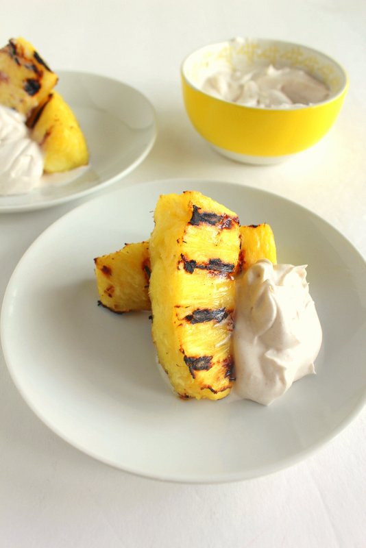 30 Days of Grilled Desserts - Grilled Pineapple with Coconut Cinnamon Whipped Cream via Treble in the Kitchen | https://www.roseclearfield.com