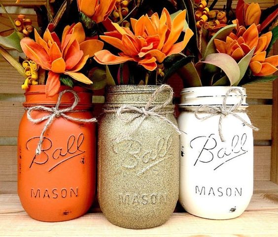 Fall DIY Mason Jars via Her Campus | https://www.roseclearfield.com