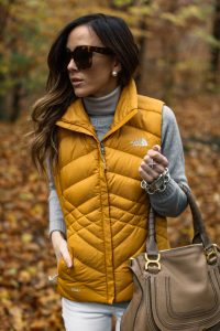 Puffer Vest Sweater Fall Outfit via Sequins and Things | https://www.roseclearfield.com