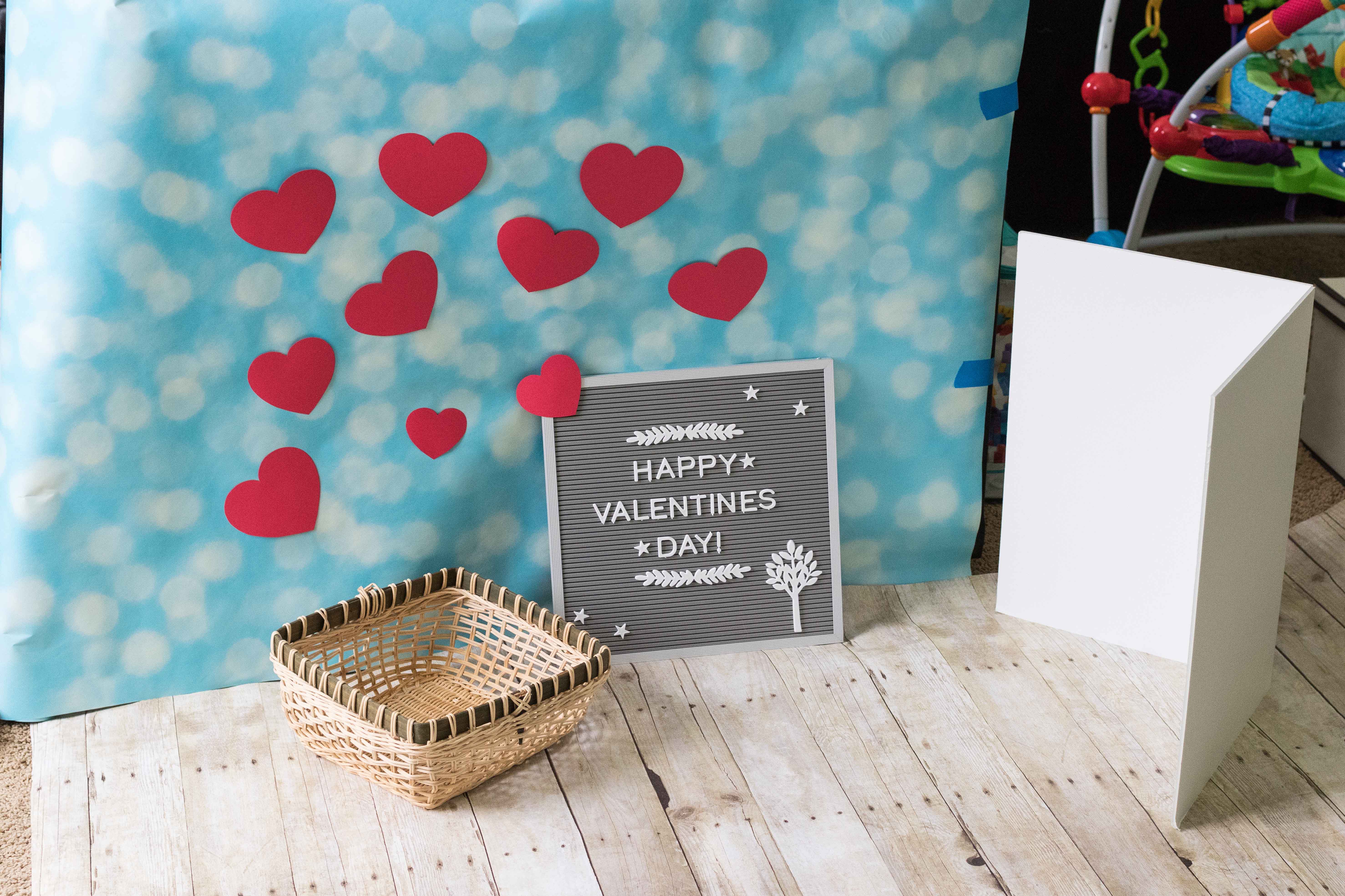 Valentine's Day Baby Photo Idea Setup | https://www.roseclearfield.com