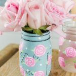 Spring Mason Jar Decor - Painted Rose Mason Jars via It All Started With Paint | https://www.roseclearfield.com