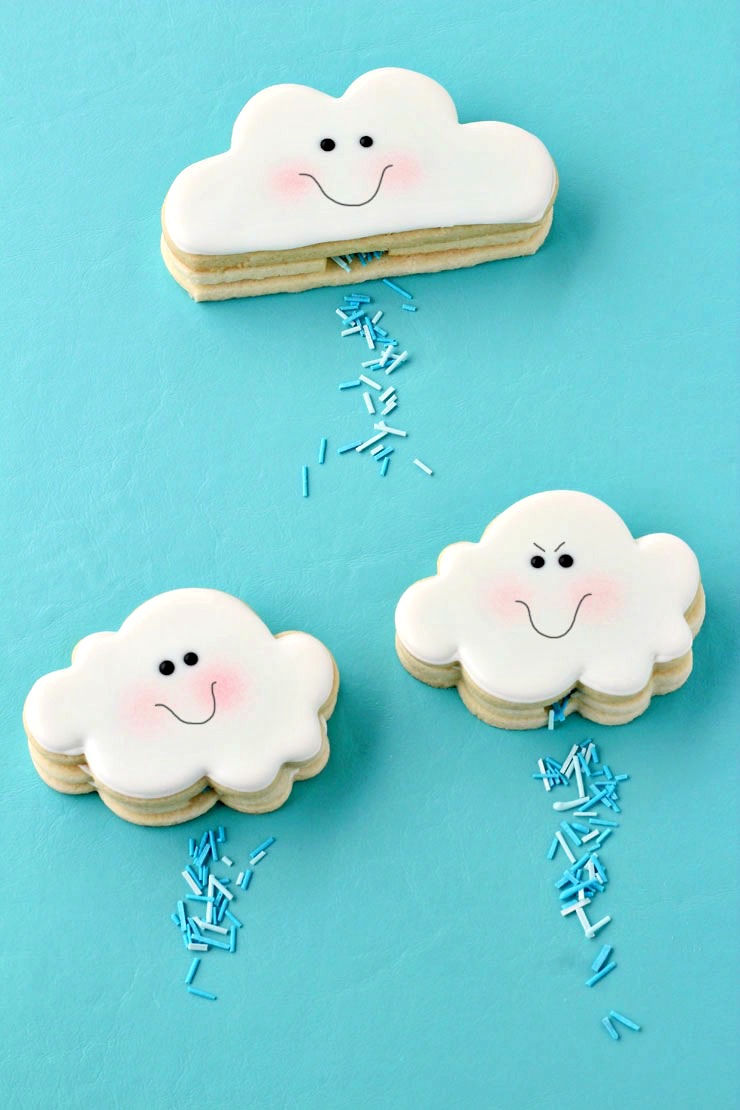 April Showers Bring May Flowers - Cloud Cookies That Actually Rain via The Bearfoot Baker | https://www.roseclearfield.com