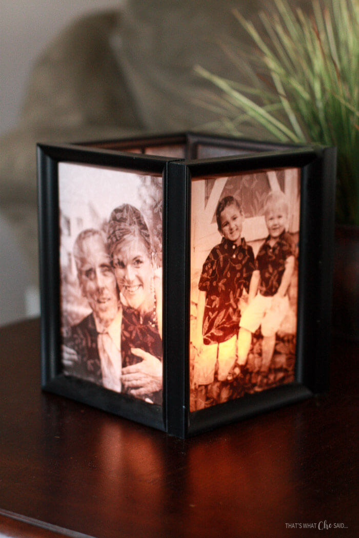 Unique Mother's Day Photo Gift Ideas - Picture Frame Luminaries via That's What Che Said | https://www.roseclearfield.com