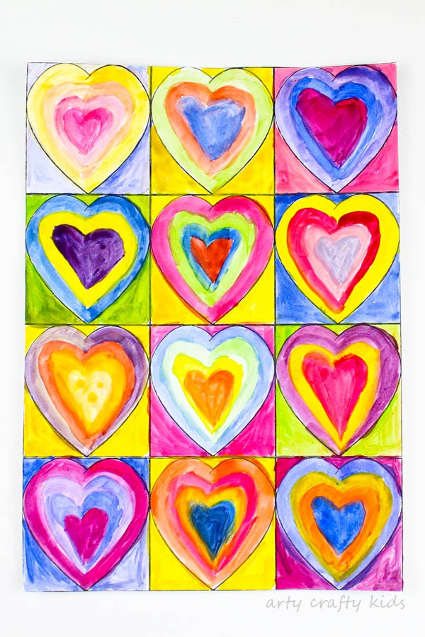 Mother's Day Gift Ideas for Birth Moms - Kandinsky Inspired Heart Art via Arty Crafty Kids | https://www.roseclearfield.com