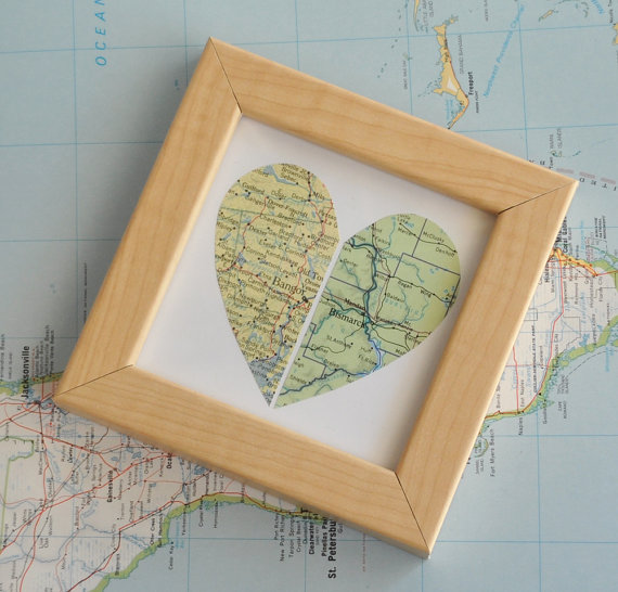 Mother's Day Gift Ideas for Birth Moms - Long Distance Relationship Map via Ekra on Etsy | https://www.roseclearfield.com