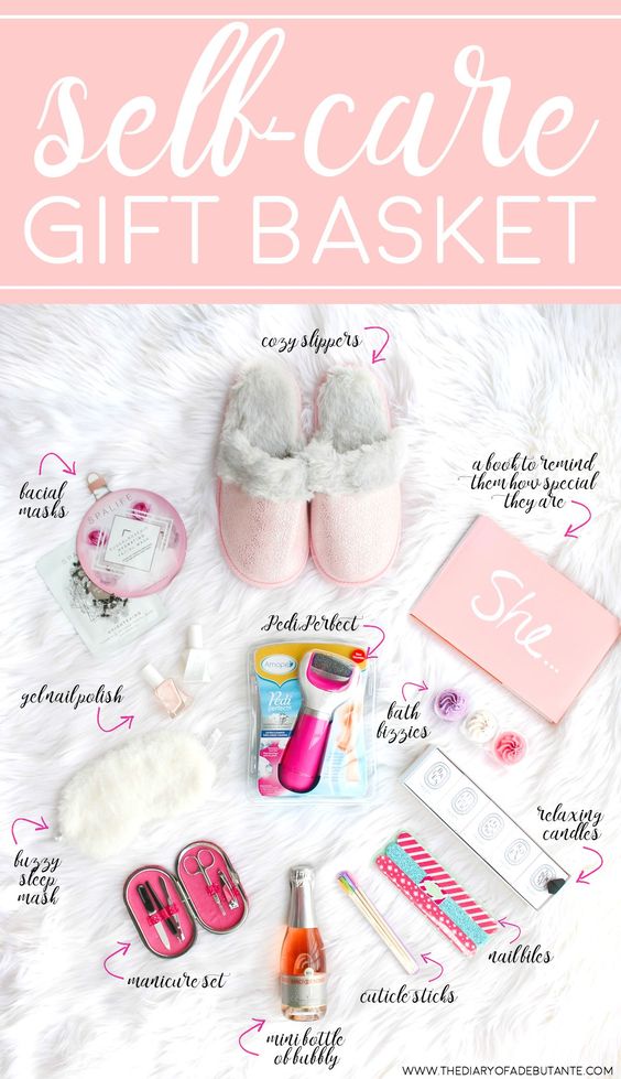 Mother's Day Gift Ideas for Birth Moms - Self Care Gift Basket via The Diary of a Debutante | https://www.roseclearfield.com