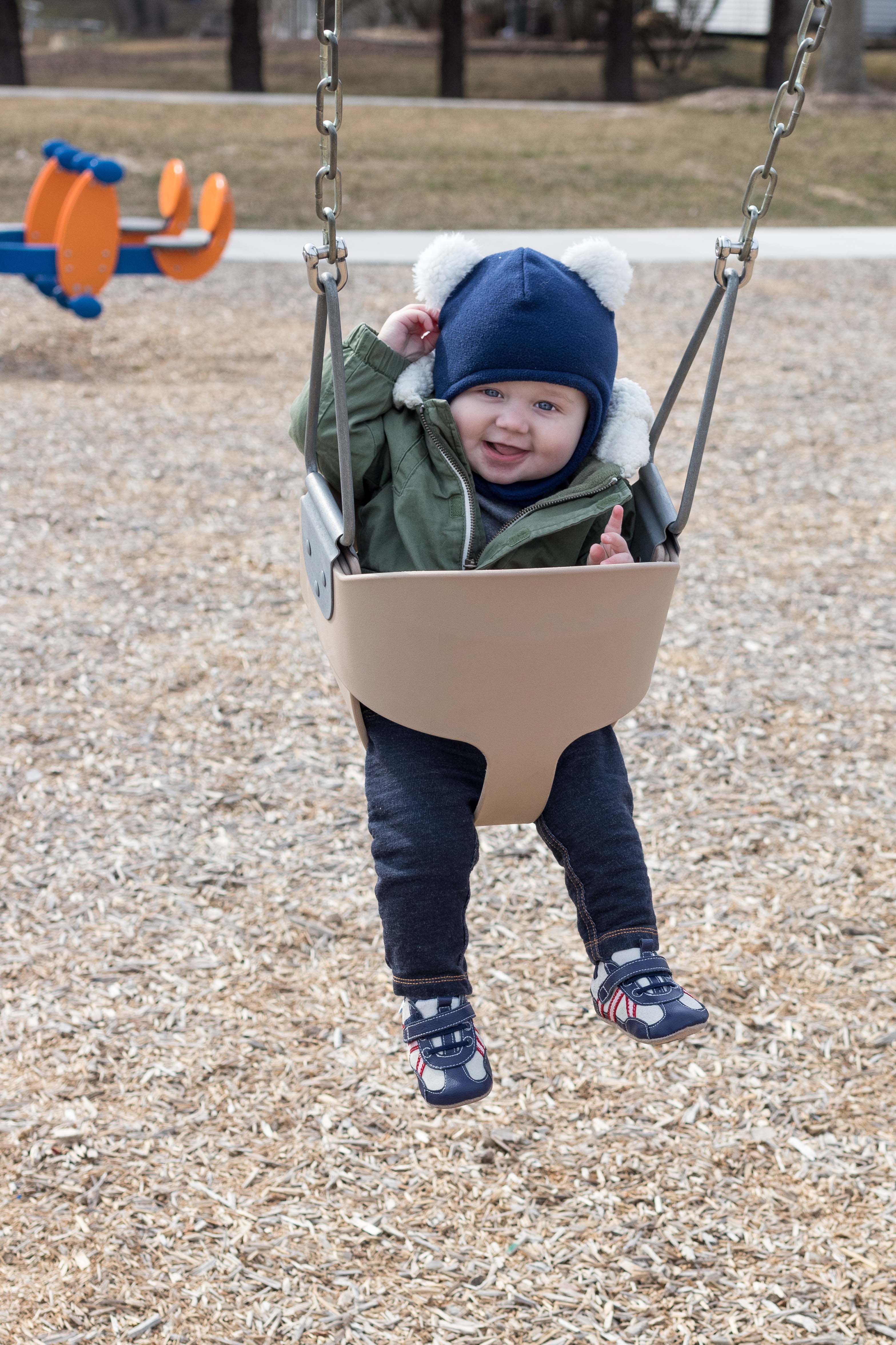 Tommy in the Bucket Swing April 2018 | https://www.roseclearfield.com