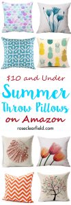 $10 and Under Summer Throw Pillows on Amazon