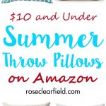 $10 and Under Summer Throw Pillows on Amazon | https://www.roseclearfield.com