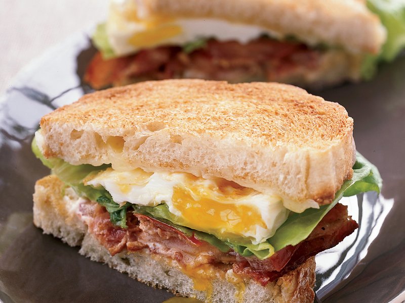 Breakfast for Dinner Ideas - BLT Fried Egg and Cheese Sandwich via Food and Wine | https://www.roseclearfield.com