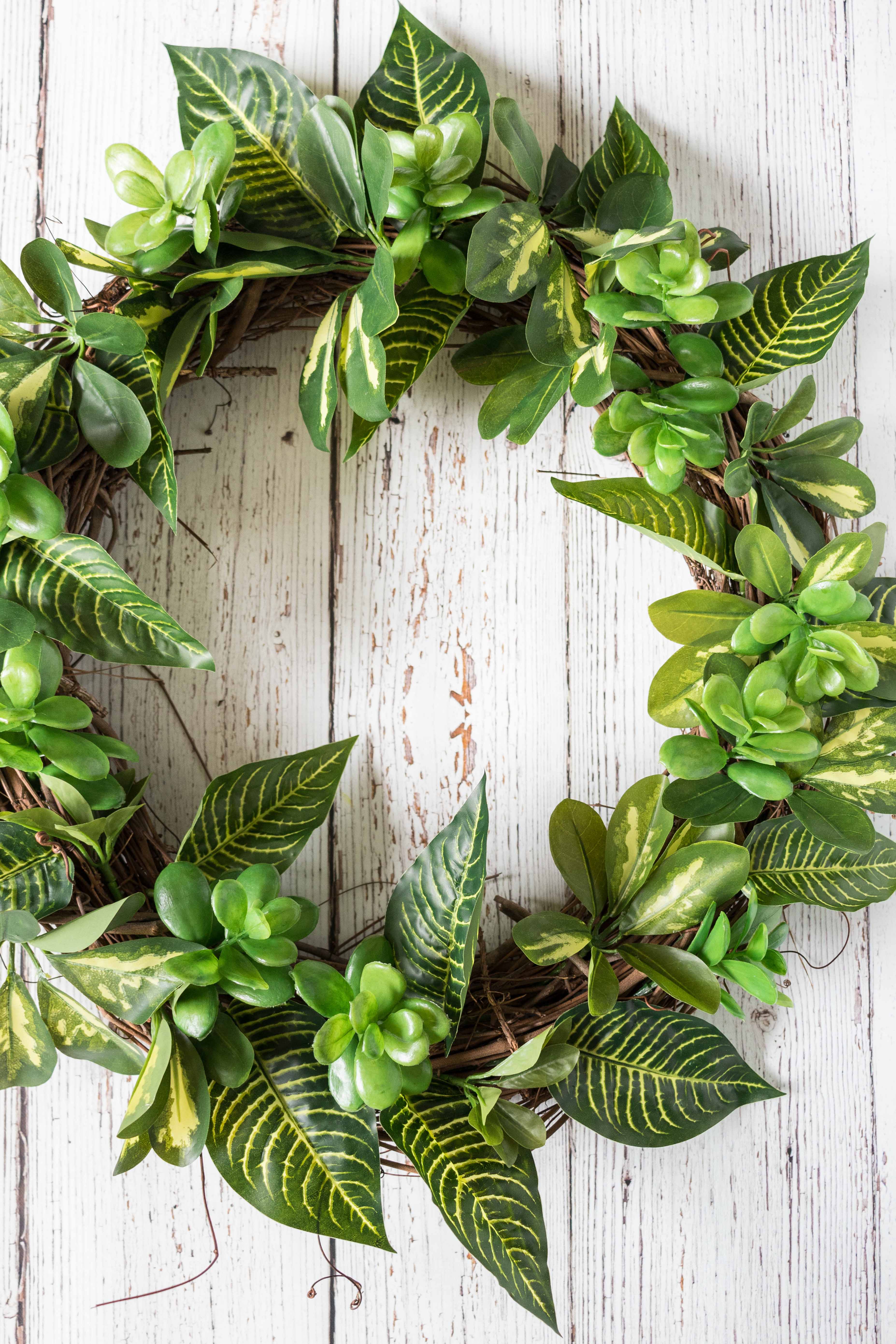 DIY Faux Greenery Wreath | https://www.roseclearfield.com