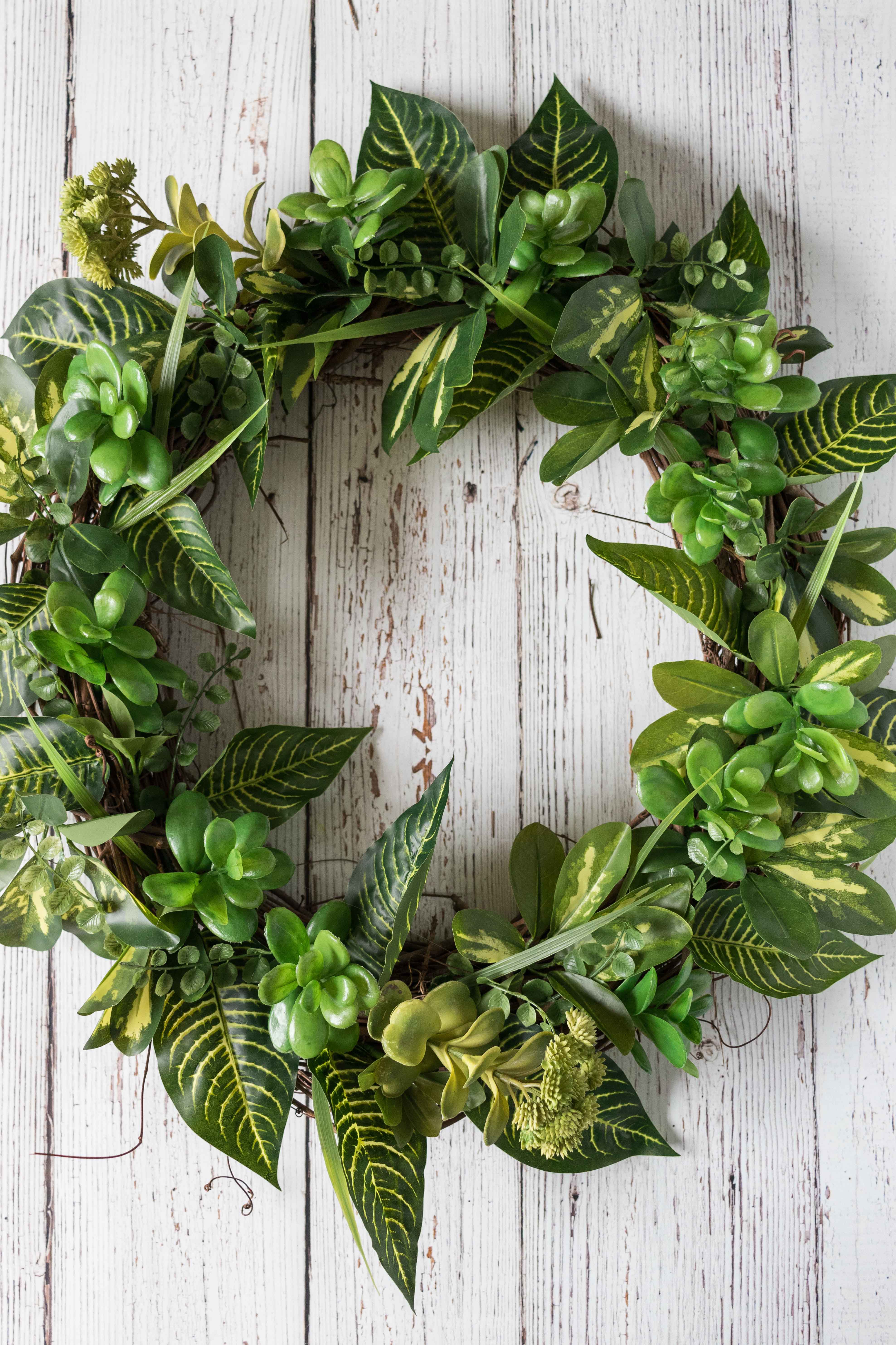 DIY Faux Greenery Wreath | https://www.roseclearfield.com