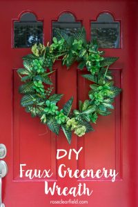 DIY Faux Greenery Wreath | https://www.roseclearfield.com