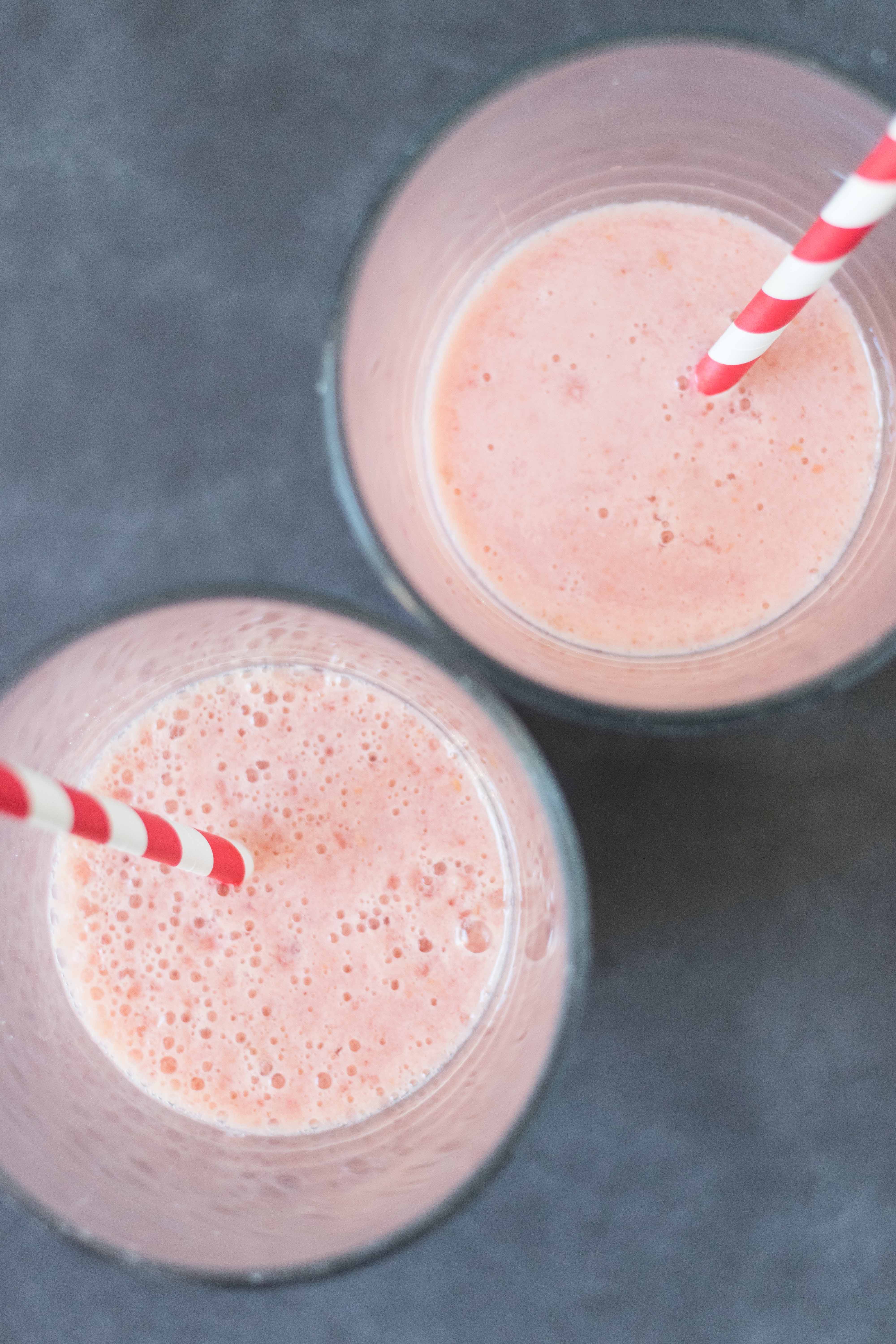 Raspberry Peach Coconut Smoothie | https://www.roseclearfield.com