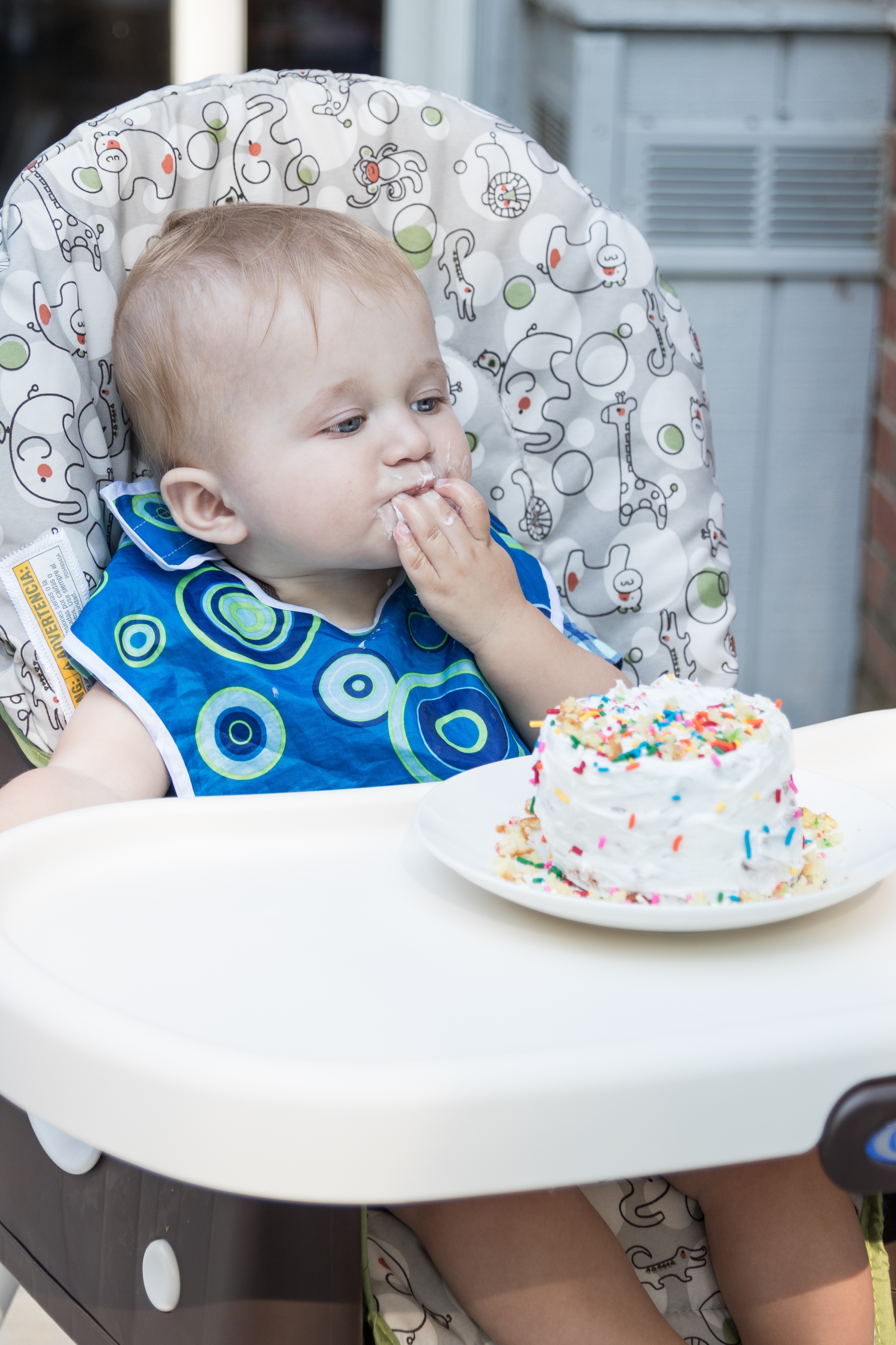 Tommy 1st Birthday Smash Cake Eating | https://www.roseclearfield.com