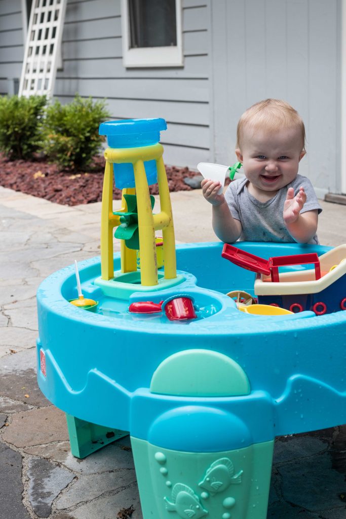 Tommy at the Water Table July 2018 | https://www.roseclearfield.com