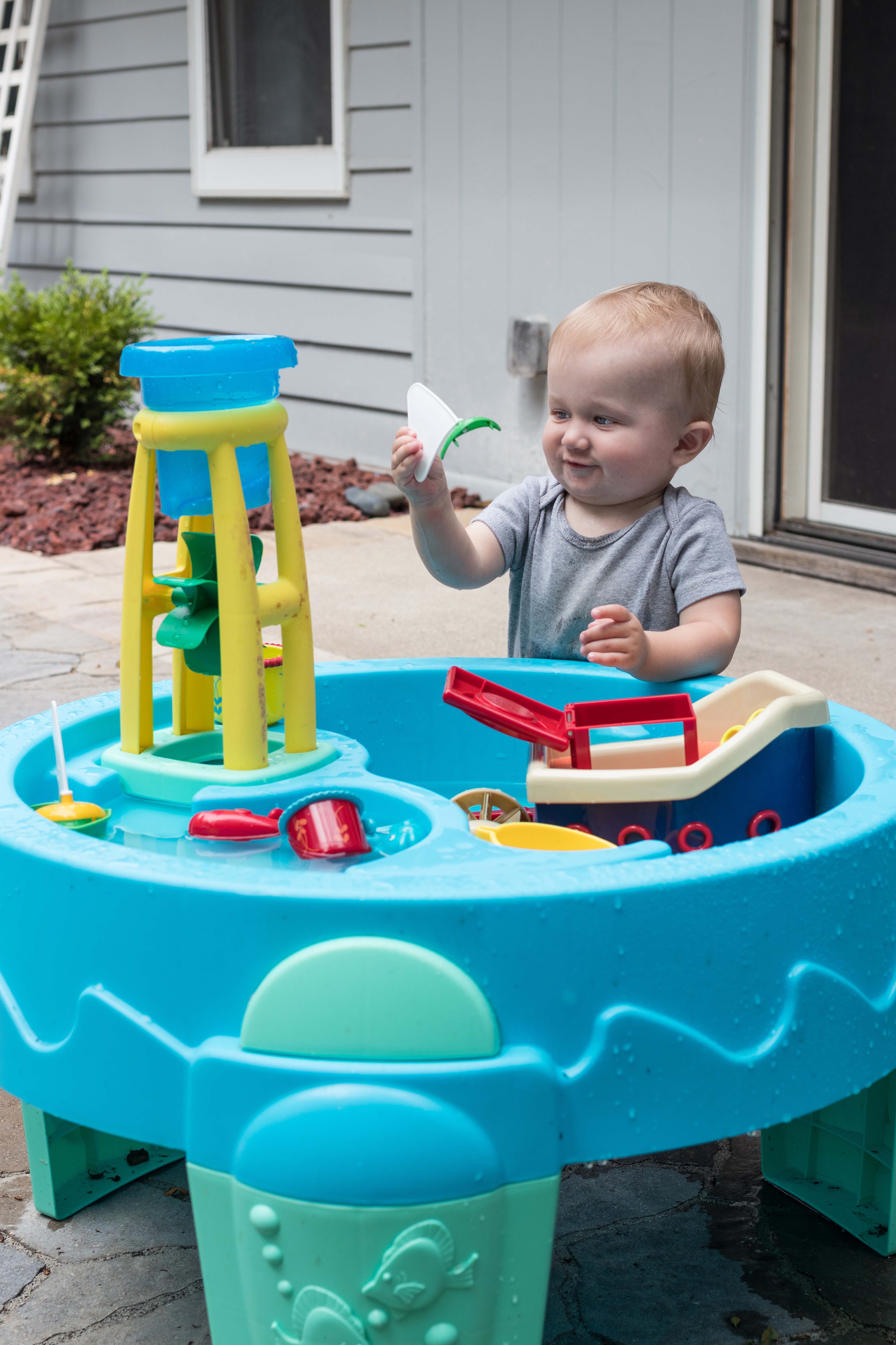 Tommy at the Water Table July 2018 | https://www.roseclearfield.com