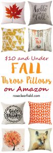 $10 and Under Fall Throw Pillows on Amazon | https://www.roseclearfield.com