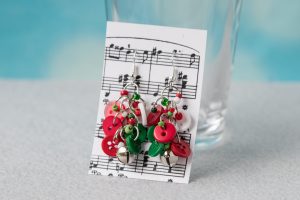 Button Dangle Earrings Christmas Silver Bells by randomcreative on Etsy | https://www.roseclearfield.com
