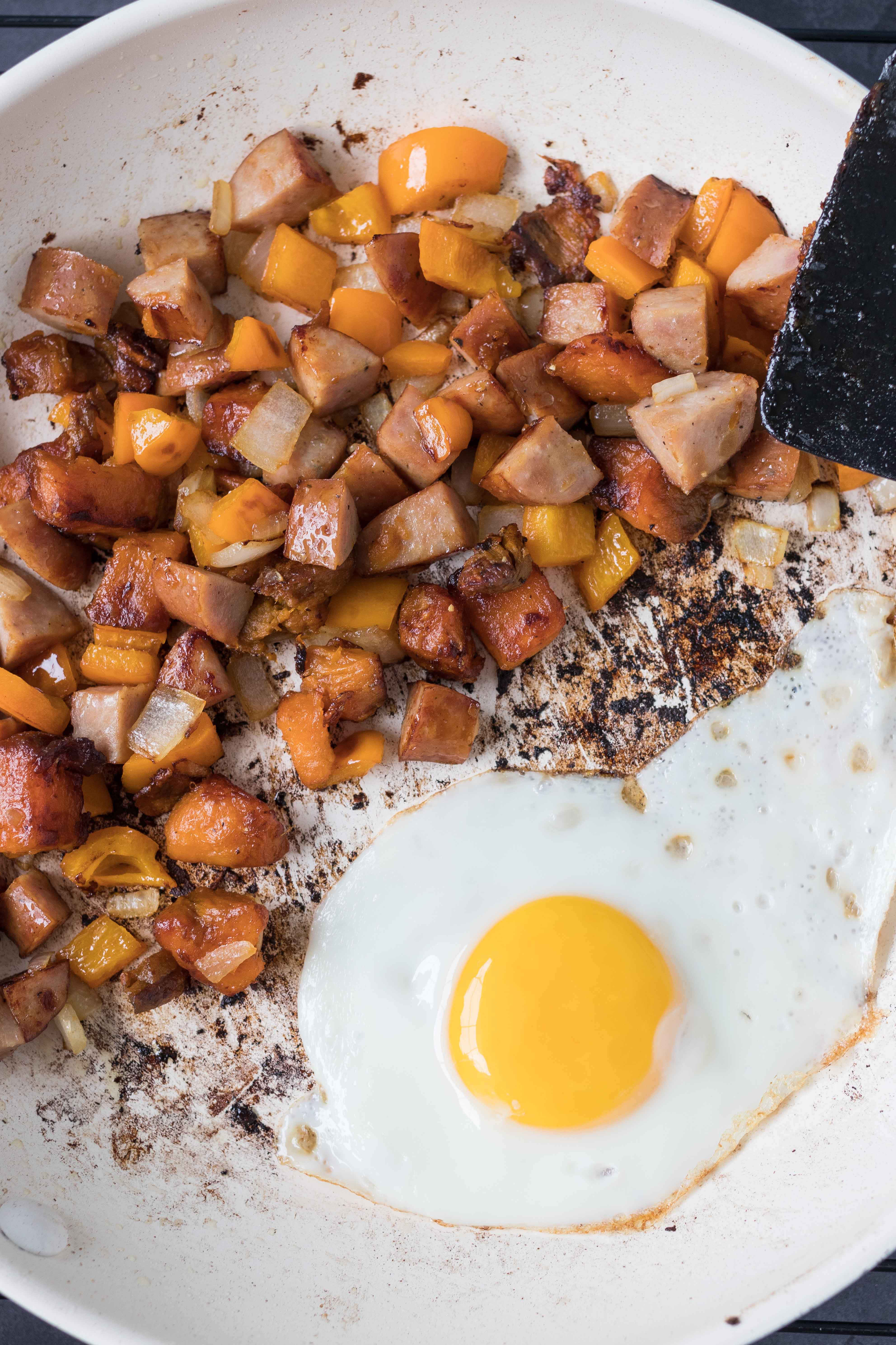 Protein Lunch with Sweet Potato and Chicken Sausage | https://www.roseclearfield.com