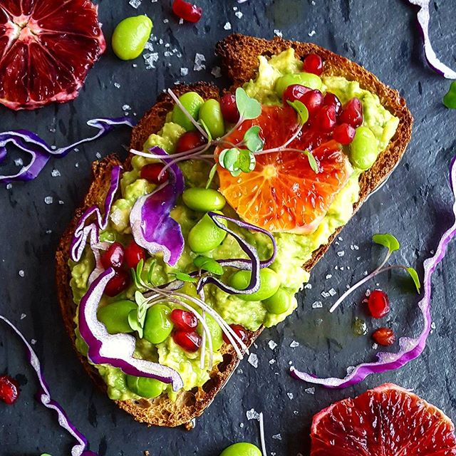 Fall and Winter Avocado Toast Recipes - Avocado Toast with Blood Orange and Edamame via Feed Feed | https://www.roseclearfield.com