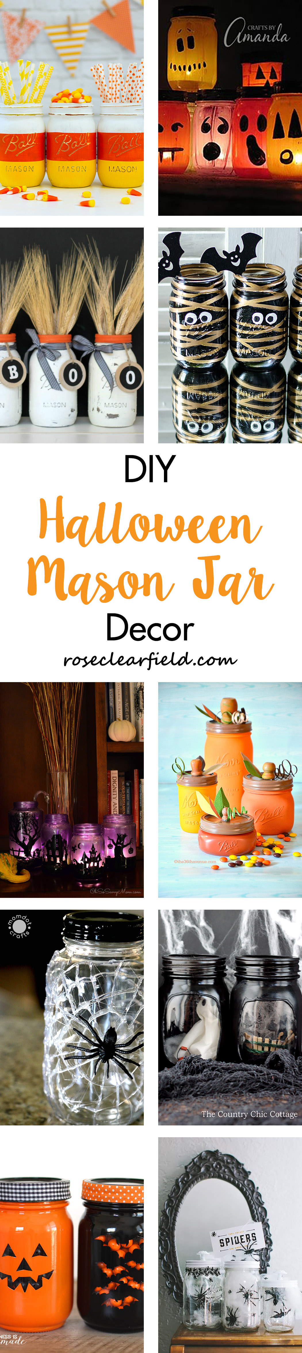 DIY Halloween Mason Jar Decor | https://www.roseclearfield.com