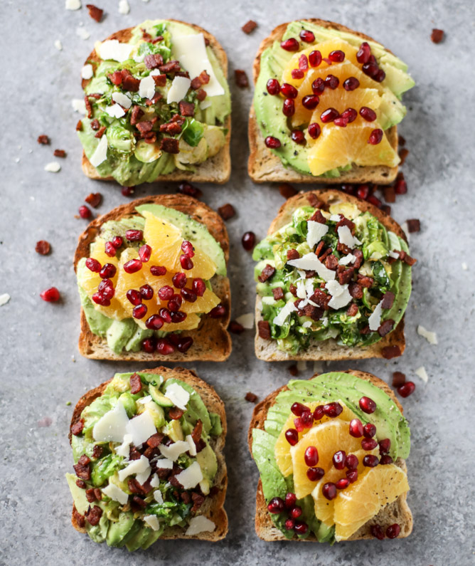 Fall and Winter Avocado Toast Recipes - Winter Avocado Toast Two Ways via How Sweet Eats | https://www.roseclearfield.com