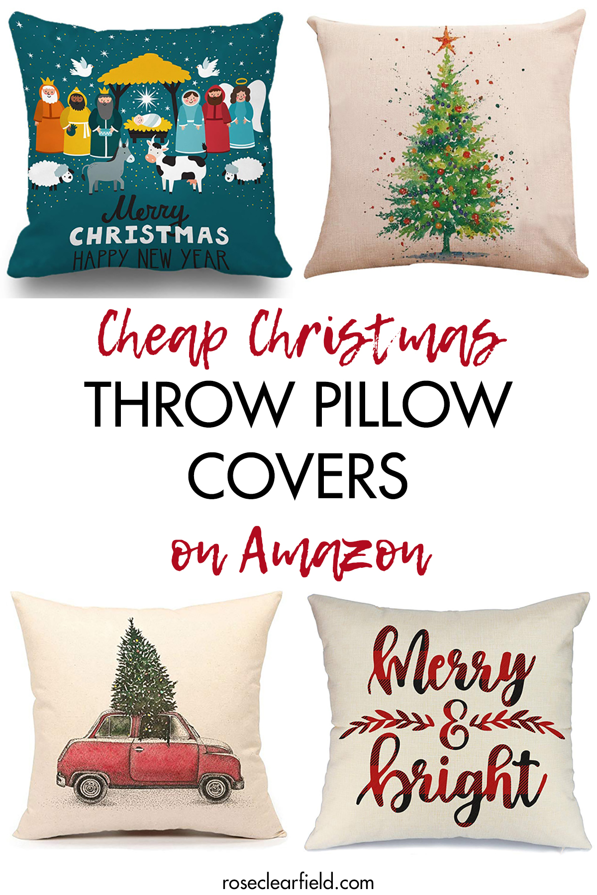 Cheap Christmas Throw Pillow Covers on Amazon