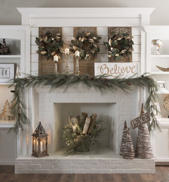 Post-Christmas Winter Mantel Inspiration - Winter Wonderland Christmas Decorations via Kirkland's | https://www.roseclearfield.com