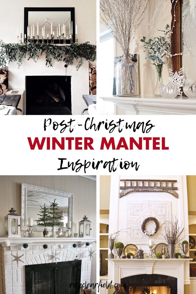 Post-Christmas Winter Mantel Inspiration