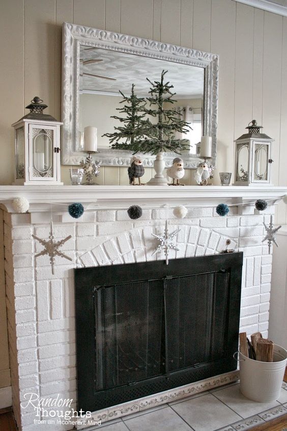 Post-Christmas Winter Mantel Inspiration - Winter Mantel 2015 via Random Thoughts Home | https://www.roseclearfield.com