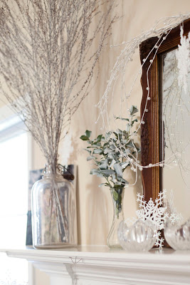 Post-Christmas Winter Mantel Inspiration - Winter Wonderland Mantel via Little House Became a Home | https://www.roseclearfield.com