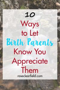 10 Ways to Let Birth Parents Know You Appreciate Them | https://www.roseclearfield.com