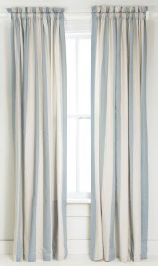 Stripes Inspiration - Blue and White Striped Curtains via Wayfair | https://www.roseclearfield.com