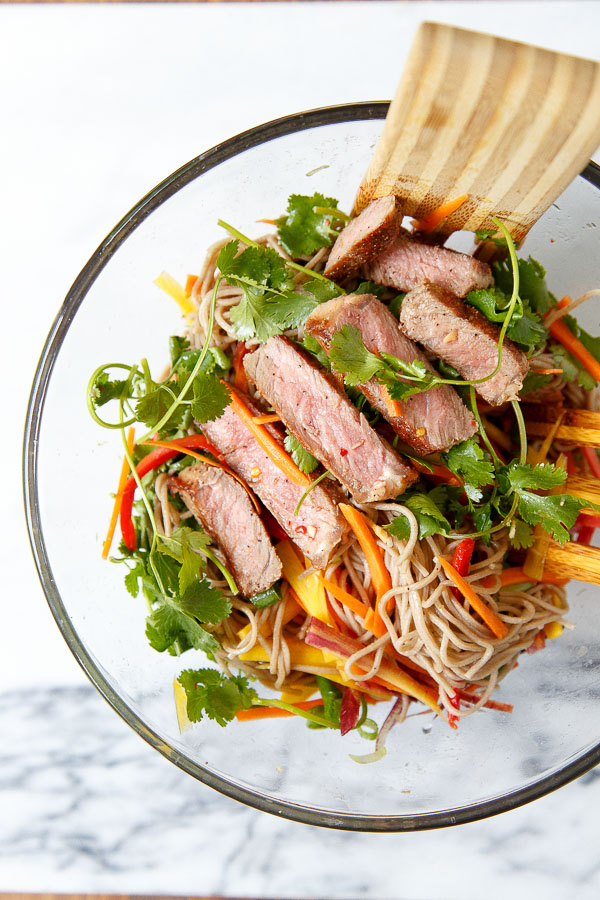 30 Healthy Dinner Recipes for Two - Dinner For Two Soba Noodle Steak Salad via Dessert for Two | https://www.roseclearfield.com