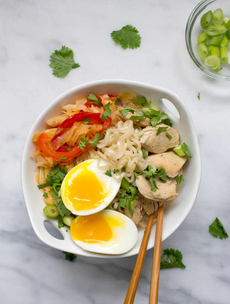 30 Healthy Ramen Noodle Recipes - Spicy Thai Coconut Ramen with Chicken and Cabbage via Yes to Yolks | https://www.roseclearfield.com