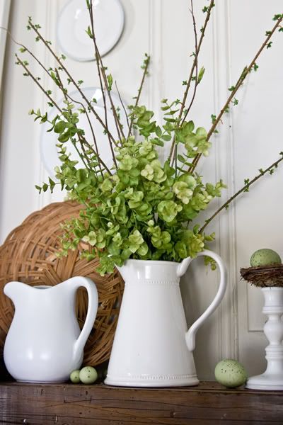 Spring Mantel Inspiration - Spring Greenery via The Lettered Cottage | https://www.roseclearfield.com